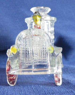 Antique glass boiler fire truck candy container AVOR 3/4 o.  z 2