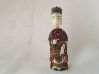 Antique Carved Chinese Figural Snuff Bottle - Shape Of Empress / Lady 3 " C.  1900