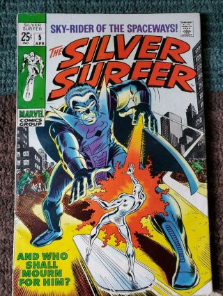 Key 1969 Marvels The Silver Surfer 5 Stan Lee,  Bucema 1st Appearance Stranger