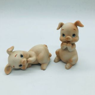Vintage Ceramic Lefton Pig Figurines (2)
