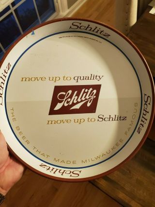 Schlitz Beer Tray - Antique,  Old Vintage - Move Up To Quality Tin/metal.