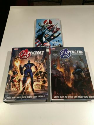 Avengers By Jonathan Hickman Omnibus Vol 1 & 2 Oop,  World Tpb Set Hc Hardcover