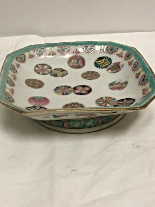 Antique Asian Porcelain Dish Enameled Painted