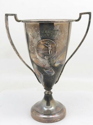 Silverplate Trophy With Sterling Silver Ingot 1921 Tedesco Country Club