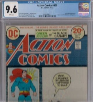 Action Comics 428 Cgc 9.  6 White,  1973 Anderson,  Cardy & Giordano