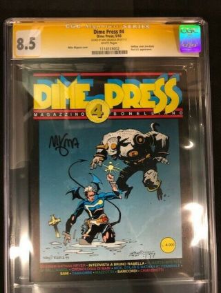 Dime Press 4 Cgc Ss 8.  5 Signed Mike Mignola Hellboy Pre - Dates 1st Us Appearance