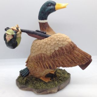 Mallard Duck Bags Hunter Figurine Man Gift Hunting Lodge Cabin Home Decor
