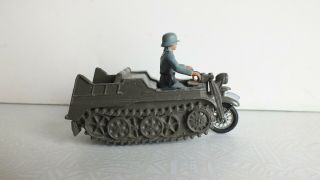 Vintage BRITAINS LTD KETTENKRAD WWII German Diecast Vehicle w/ Figure - code B 2