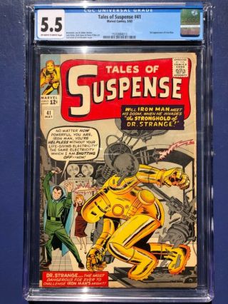 Tales Of Suspense 41 Cgc 5.  5 Ow/w Pages 3rd Iron Man