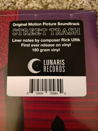Street Trash Motion Picture Soundtrack Toilet Blue Vinyl LP Rick Ulfik 3