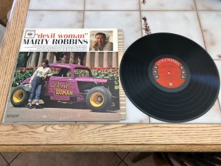 Marty Robbins Devil Woman Lp Rare Columbia Six Eye Label Mono Near Vinyl