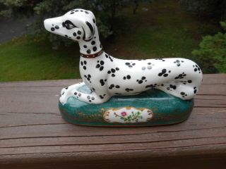 Vintage Porcelain Dalmatian Dog Figurine Probably European