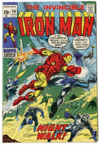 Iron Man 40 Nm - 9.  2 Ow/white Pages Night Walk Marvel 1971