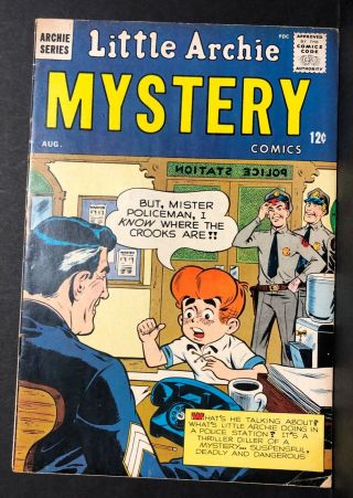 Little Archie Mystery 1 Bob Bolling 1963 First Issue Comic Book Crime Story Vg -
