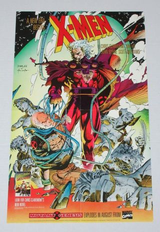 Jim Lee Magneto Turns Xmen Statues Poster:wolverine/rogue/psylocke/gambit/cyclop