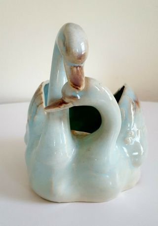 Vintage Swan Ceramic Planter Celadon Made In Japan Shabby Chic Great Detail 5