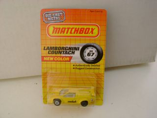 1987 Matchbox Superfast 67 Yellow Lamborghini Countach Lp 5000s On Card
