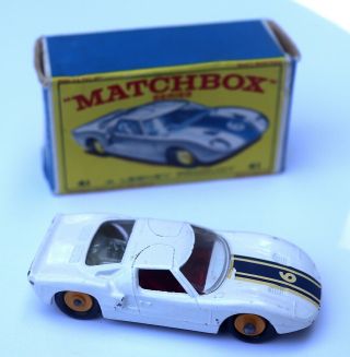 Matchbox Lesney 41 Ford G.  T.  Racer W/ Box