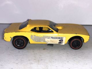 Vtg.  Hot Wheels Redline Snake Don Prudhomme Plymouth Barracuda Funny Car Yellow