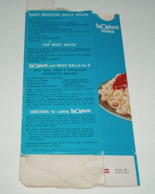 1970 ' s American Beauty SpOghetti Dinner box - food product packaging 2