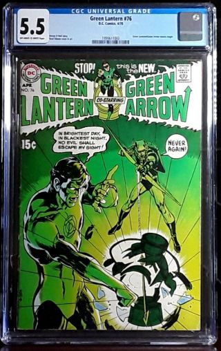 Green Lantern 76 (dc - 1970.  Green Lantern/green Arrow Begins) — Cgc 5.  5
