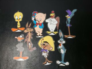 8 Pc Set Of Vtg Looney Tunes Stickers Road Runner Tweety Roger Rabit Hot Rod 14