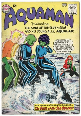 Aquaman 16 Fn 6.  0 Off - White Pages Dc 1964