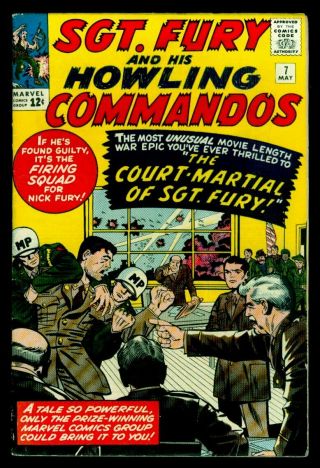 Marvel Comics Sgt.  Fury And His Howling Commandos 7 Court Martial Fn,  6.  5