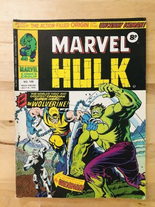 The Incredible Hulk 180 181 182 Full Story Uk Edition 1st Wolverine 1974 Story