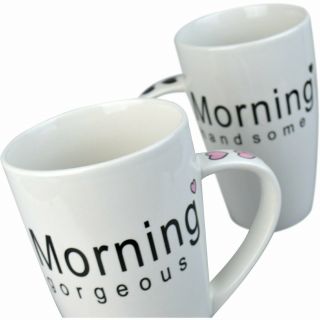 Morning Handsome Morning Gorgeous Mug Set 2 X Mugs For Him And Her Gift Present