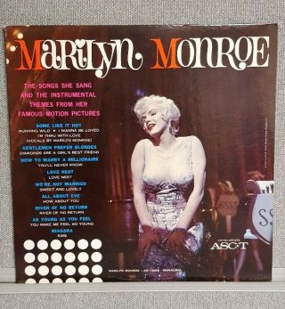 Marilyn Monroe - The Songs She Sang From Her Famous Movies 12 " Lp Ascot 1963 Nm