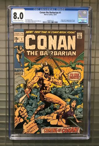 Conan The Barbarian 1 Marvel Comics 1970 Cgc 8.  0 Origin & 1st Appearance