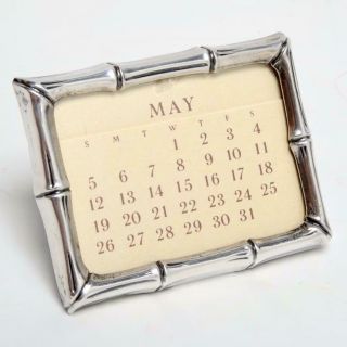 Vintage Tiffany & Co.  Sterling Silver " Bamboo " Perpetual Calendar Frame