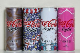 2016 Coca Cola Light 4 Cans Set From Turkey,  Vogue (plastic Wrapped) (250ml)