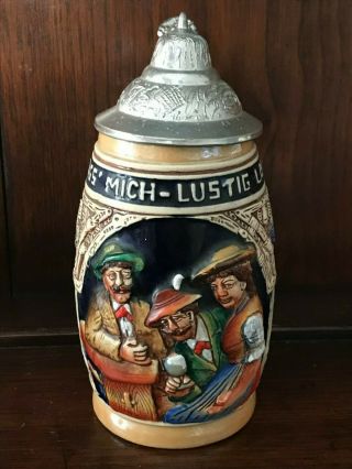 Vintage West Germany Stein With Pewter Lid