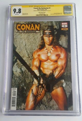 Cgc 9.  8 Ss Conan The Barbarian 1 Photo Cover Signed Arnold Schwarzenegger