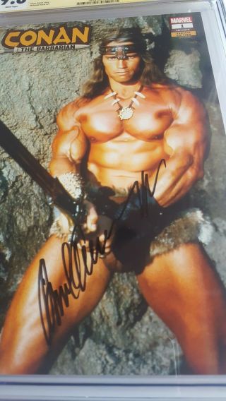 CGC 9.  8 SS Conan The Barbarian 1 photo cover signed Arnold Schwarzenegger 2