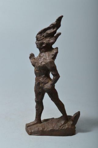 T2876: Japanese Copper Doll Statue Sculpture Ornament Figurines Okimono