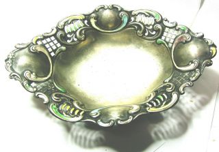 Rare Antique Gorham Sterling Silver Small Pierced Enameled Bowl 110 Gm