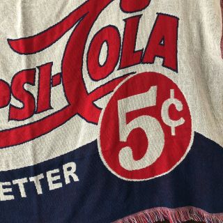 VTG Pepsi Cola Blanket Throw 57” x 45” 3