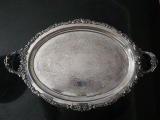 Large " Baroque " By Wallace 294 Silver Plate Platter,