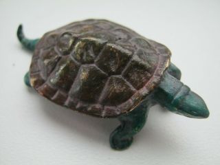 Fabulous Cold Painted Miniature Vienna Bronze Of Tortoise Or Turtle
