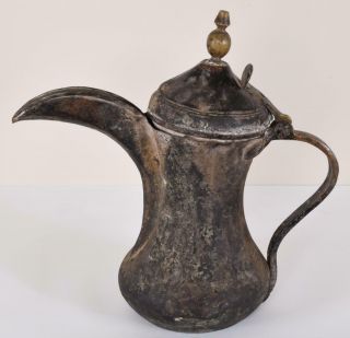 Arabic Dallah Coffee Pot Copper Brass Black Islamic 13 7/8 inches Antique 2