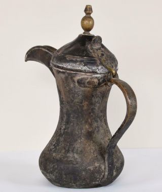 Arabic Dallah Coffee Pot Copper Brass Black Islamic 13 7/8 inches Antique 7
