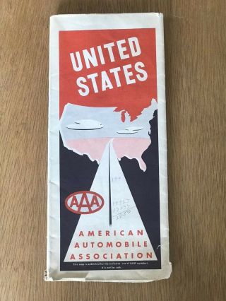 1955 Aaa United States Vintage Road Map Auto - Lite Quaker State Advertising