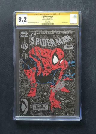 Spider - Man 1 Cgc 9.  2 Ss Signed Stan Lee Silver Edition Mcfarlane 300
