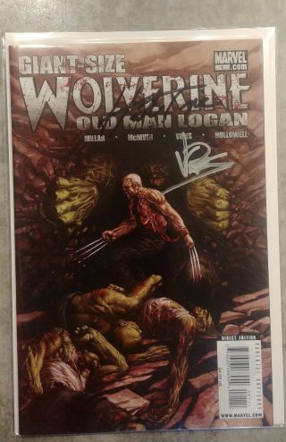 Giant Size Wolverine Old Man Logan 1 Nm Signed By Herb Trimpe & Dexter Vines