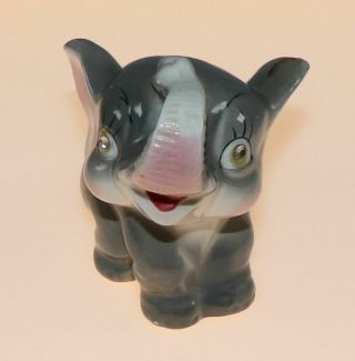 Adorable Vintage Grey/pink Ceramic/porcelain Baby Elephant Figurine