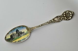 St.  Paul Minnesota State Capitol Sterling Silver Souvenir Spoon With Enamel 2