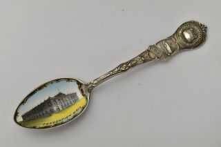 Kansas City Missouri Convention Hall Sterling Silver Souvenir Spoon With Enamel